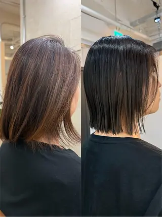 ミディアム 須藤 優真 切りっぱなしボブのヘアスタイル