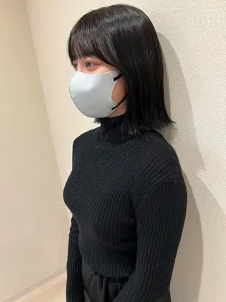 ミディアム 外国人対応 佐久間のヘアスタイル