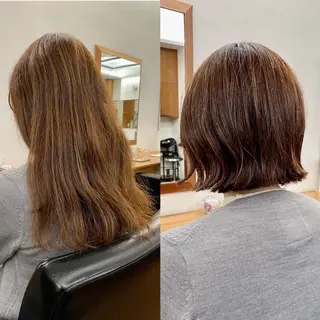 ショート カラー 似合わせレイヤー/ ケアパーマ/高倉のヘアスタイル