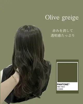 ロング カラー ParveMix/ オリーブ/いちかのヘアスタイル