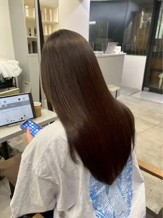 ロング パーマ 🍒モテ暖色カラー × うる艶✧ ゆなのヘアスタイル