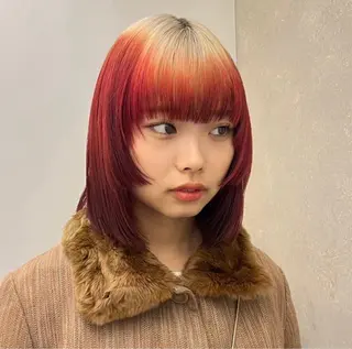 ロング カラー ハイトーン/パーマ/ メンズ / 新宿🌐のヘアスタイル