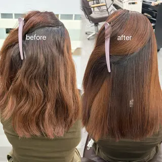 セミロング 🎀miyu🎀 カラー/縮毛矯正のヘアスタイル