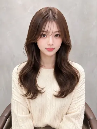 ロング カラー girly上品ヘア 🎀/ベージュikuのヘアスタイル