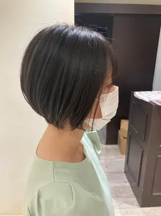ショート 曲がる縮毛矯正 LIBER 岩名のヘアスタイル