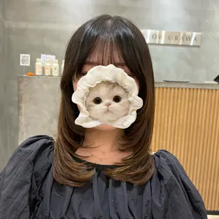 ミディアム カラー レイヤー🍀ボブ 浦和🍓YUIのヘアスタイル