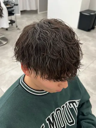 ショート パーマ メンズ メンズパーマ特化/髪 質改善艶カラー/椿原のヘアスタイル