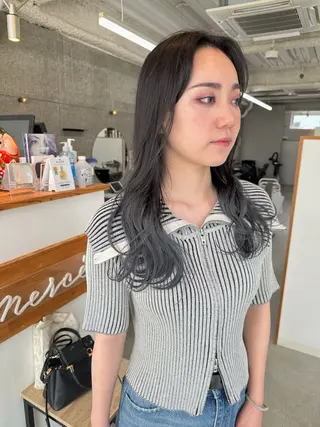 セミロング カラー 八谷 将平のヘアスタイル