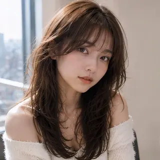 ロング 縮毛矯正/レイヤー/ 前髪カット/おばかんのヘアスタイル