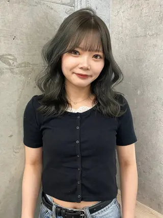 ミディアム カラー ブリーチ/ベージュ 💕/momoaのヘアスタイル