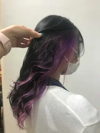 セミロング カラー navile momoのヘアスタイル