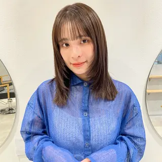ミディアム カラー 🍊暖色×顔周り 🍊cocoroのヘアスタイル