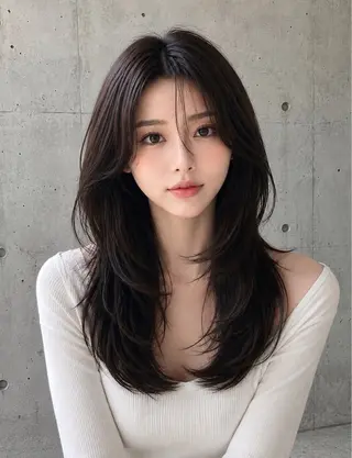 セミロング カラー ヘアアレンジ 🌫️大人韓国ヘア 🌫️naoyaのヘアスタイル