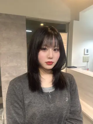ミディアム Rena/韓国 /ワンホンヘアのヘアスタイル