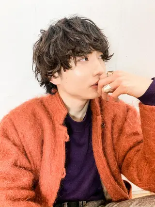 ミディアム カラー パーマ ヘアアレンジ メンズ メンズスタイル ly本厚木のヘアスタイル