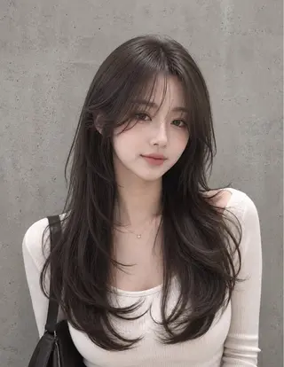 セミロング カラー ヘアアレンジ 🌫️大人韓国ヘア 🌫️naoyaのヘアスタイル