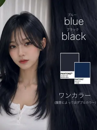 ミディアム カラー ラベンダー💜グレー 🩶暗髪🖤のヘアスタイル