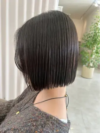 ショート センターパート 韓国ヘア・綾也のヘアスタイル