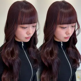 ロング カラー 新宿♥ハッシュカット 暖色カラー♥Unaのヘアスタイル