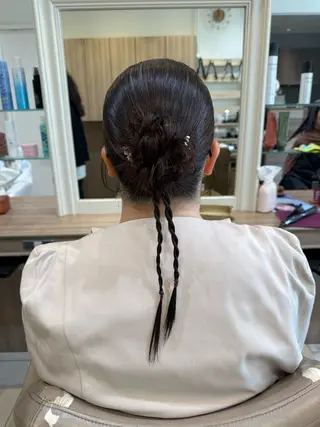 セミロング ヘアアレンジ 韓国ヘアメイク🎀/ 縮毛矯正✨山本媛香のヘアスタイル