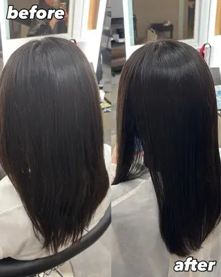 セミロング 縮毛矯正/カラ ー/艶髪🌻ひな🌻のヘアスタイル