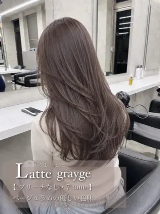 セミロング カラー ブリーチ縮毛矯正飛我 韓国ヘア🫧のヘアスタイル