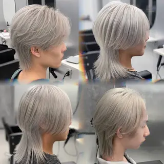ミディアム カラー メンズ メンズウルフ♱ ブリーチʜᴀʀᴜᴋᴀのヘアスタイル