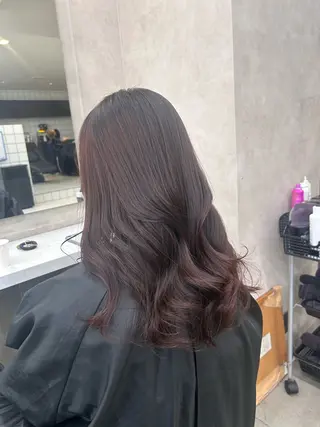 ロング カラー パーマ ヘアアレンジ メンズ キッズ ブリーチなしカラー/ ブラウン/レイヤーのヘアスタイル