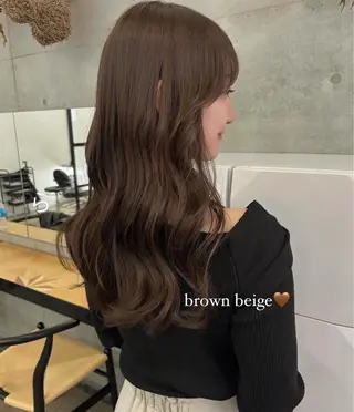 セミロング カラー オリーブベージュ きょうかのヘアスタイル