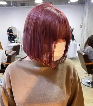 ミディアム カラー ヘアアレンジ 福岡似合わせレイヤー /ウルフ/ハイトーンのヘアスタイル