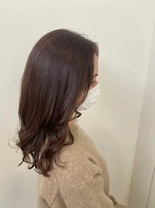 セミロング カラー 大久保 梨音のヘアスタイル