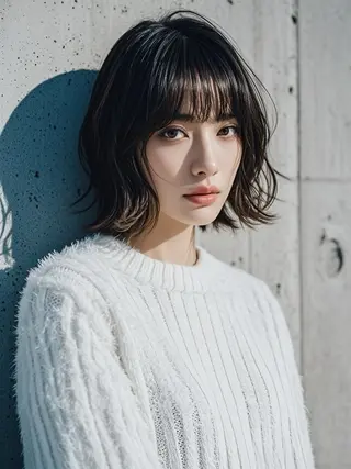 ミディアム ウルフカット 811 大阪梅田 ウルフのヘアスタイル