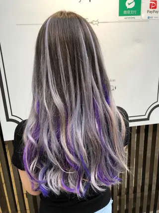 ロング カラー シールエクステ×美髪 改善/ヨシモトカンジのヘアスタイル
