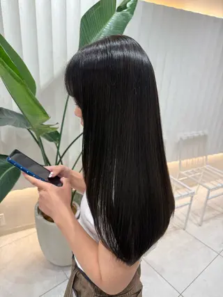 ミディアム カラー ラベンダー💜オリー ブ‪💚暗髪🖤のヘアスタイル