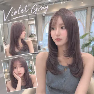 ミディアム カラー ブリーチなしWカラー Honokaのヘアスタイル