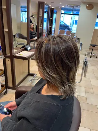 ミディアム カラー 大人透明感艶カラー 寺田稜のヘアスタイル