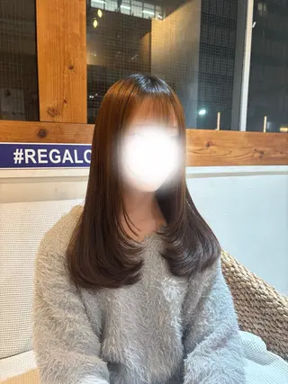 ミディアム ツヤ感カラー/韓国 カットkanna🖤のヘアスタイル