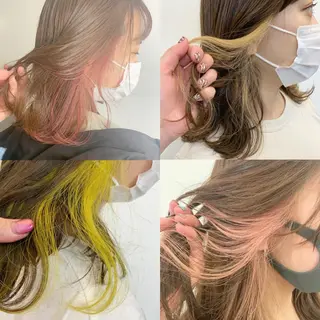ロング カラー ヘアアレンジ メンズ 🎀暖色カラー🎀 ♡yurika♡のヘアスタイル