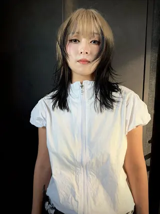 セミロング ✨ブリーチ/ウルフ/ 心斎橋/横山大樹のヘアスタイル
