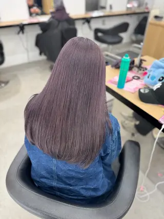 セミロング カラー ヘアアレンジ 🤍淡色ピンク&ラベ ンダーYUKI🤍のヘアスタイル