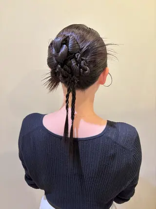 セミロング ヘアアレンジ ボウ🪞ヘアセット /メイク/マツパのその他イメージ