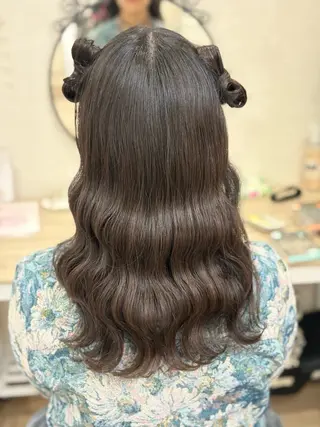 ロング ヘアアレンジ Charmoi 枚方 Yuukiのマツエク・マツパデザイン