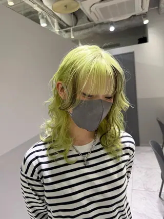 ミディアム カラー ヘアアレンジ ブリーチの髪様 MASATOのヘアスタイル
