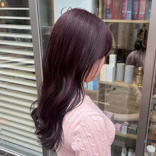 ロング HIDERO/渋谷/ 韓国/顔周りカットのヘアスタイル