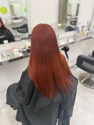 ロング カラー ヘアアレンジ 🩶渋谷の赤髪 トップ/らいる🩶のヘアスタイル