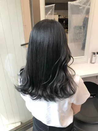 ミディアム カラー パーマ ヘアアレンジ メンズ キッズ ネイル マツエク・マツパ 上品＆韓国風 🥀海心🥀のヘアスタイル