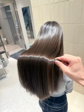 ロング パーマ ヘアアレンジ 縮毛矯正/髪質改善/ ブリーチ毛/木元渓太のヘアスタイル