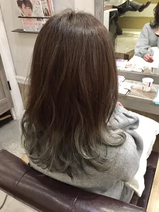 セミロング カラー 髪質改善.縮毛矯正 ×韓国ヘアyukiのヘアスタイル