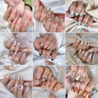 ネイル 渋谷／チップ長さ出し 👑アプレgel-xのネイルデザイン