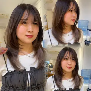 セミロング ちのレイヤー/ハッ シュカット🌷💝のヘアスタイル